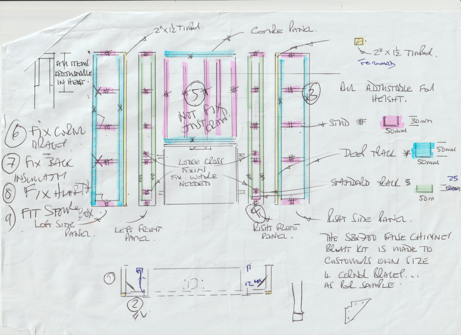 Front view of technical drawing
